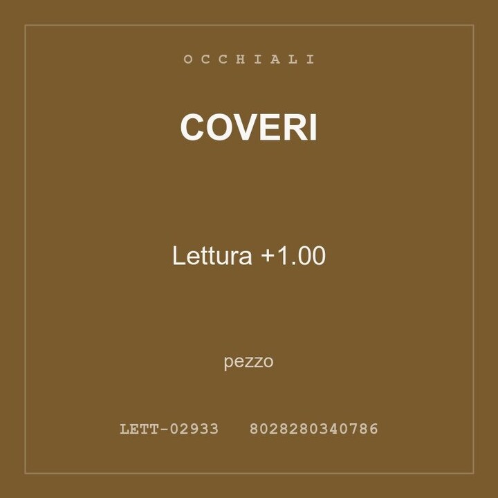 Coveri Lettura +1.00 — pezzo