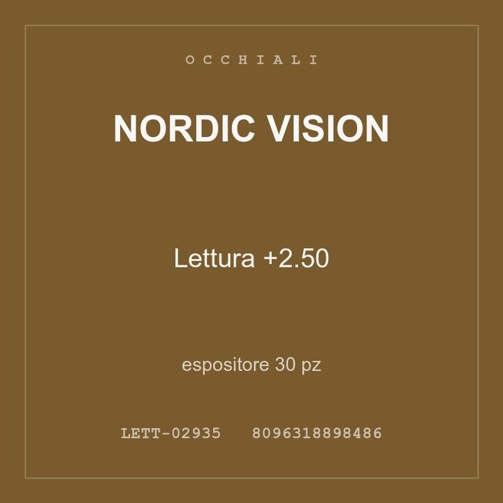 Nordic Vision Lettura +2.50 — espositore 60 pz