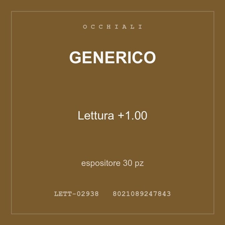 Generico Lettura +1.00 — espositore 30 pz