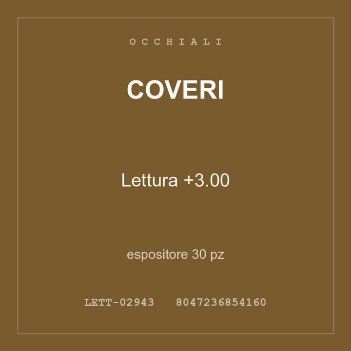 Coveri Lettura +3.00 — espositore 30 pz