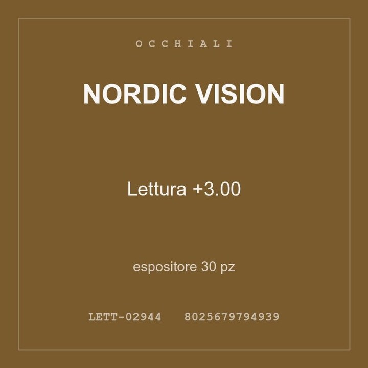 Nordic Vision Lettura +3.00 — espositore 30 pz
