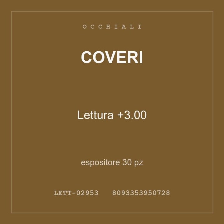 Coveri Lettura +3.00 — espositore 15 pz
