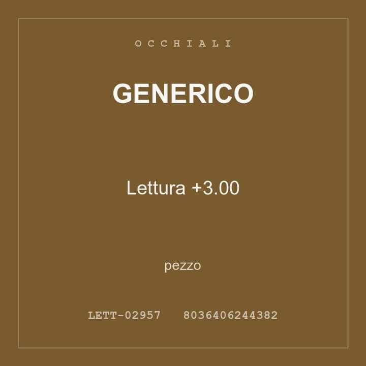 Generico Lettura +3.00 — conf. 2 pz