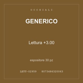 Generico Lettura +3.00 — espositore 15 pz