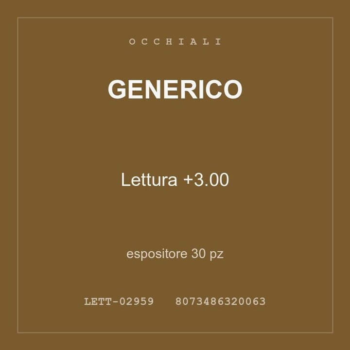Generico Lettura +3.00 — espositore 15 pz