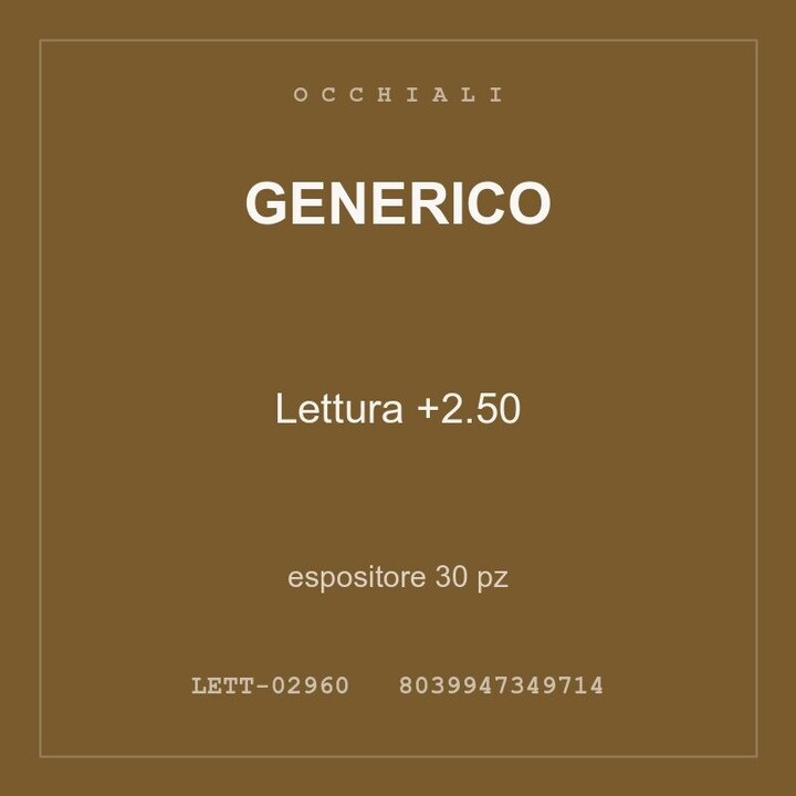 Generico Lettura +2.50 — espositore 15 pz
