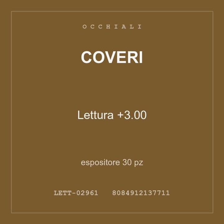 Coveri Lettura +3.00 — espositore 60 pz