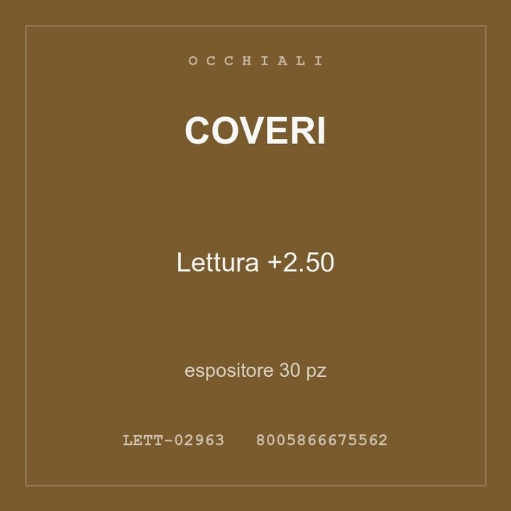 Coveri Lettura +2.50 — espositore 15 pz