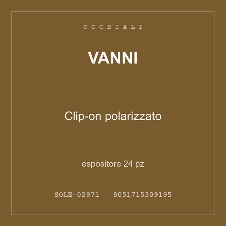 Vanni Clip-on polarizzato — espositore 24 pz