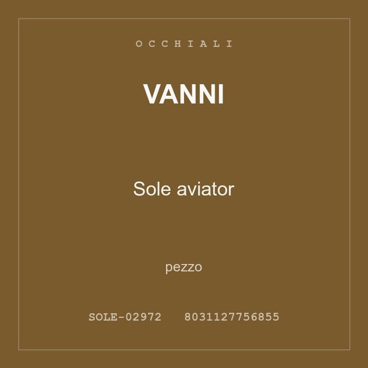 Vanni Sole aviator — pezzo