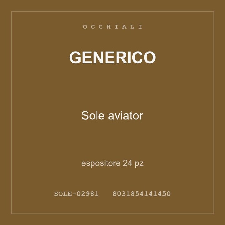 Generico Sole aviator — espositore 24 pz