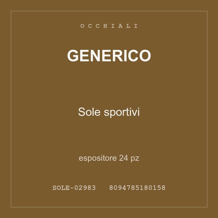 Generico Sole sportivi — espositore 24 pz