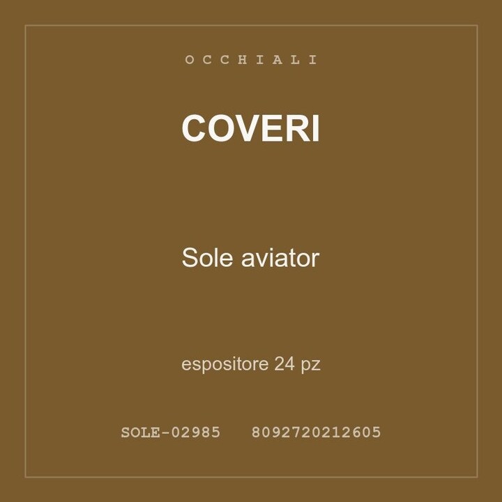 Coveri Sole aviator — espositore 24 pz