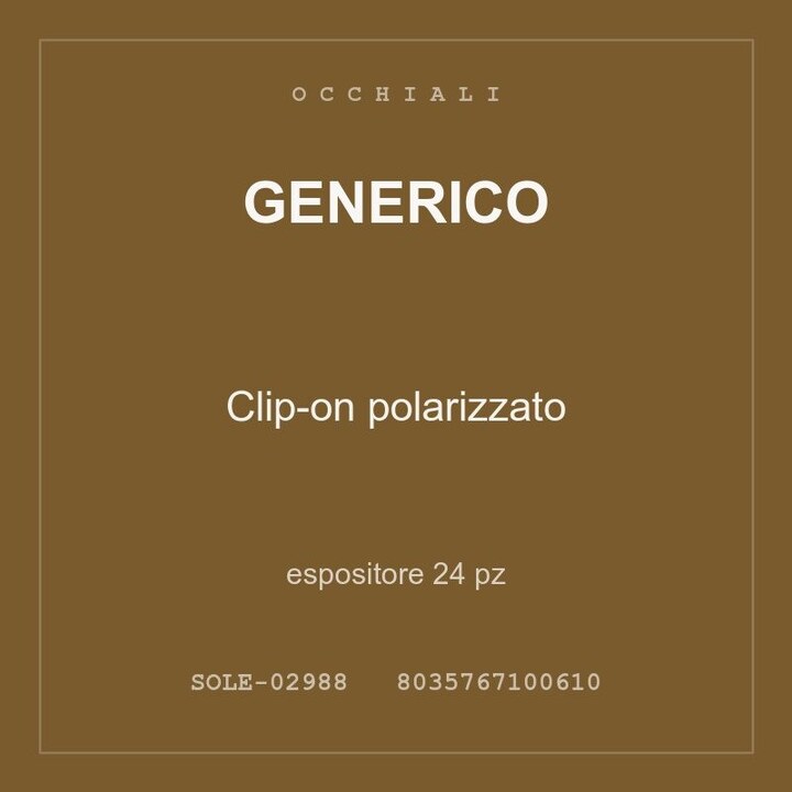 Generico Clip-on polarizzato — espositore 24 pz