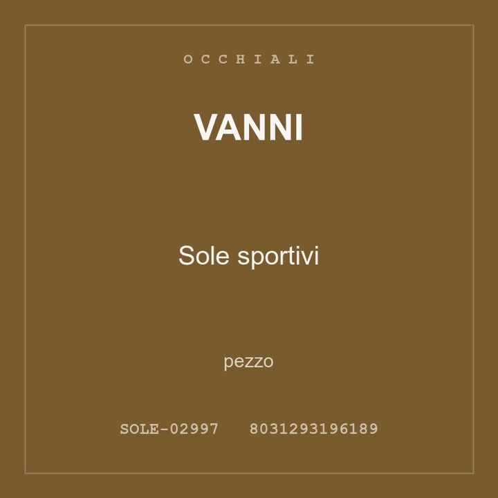 Vanni Sole sportivi — pezzo
