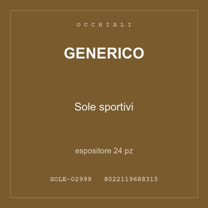 Generico Sole sportivi — espositore 12 pz