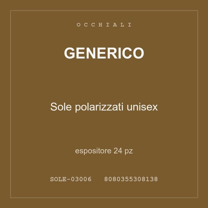 Generico Sole polarizzati unisex — espositore 24 pz