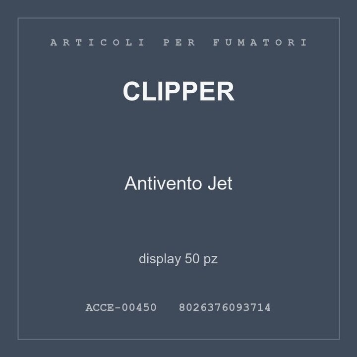 Clipper Antivento Jet — display 25 pz