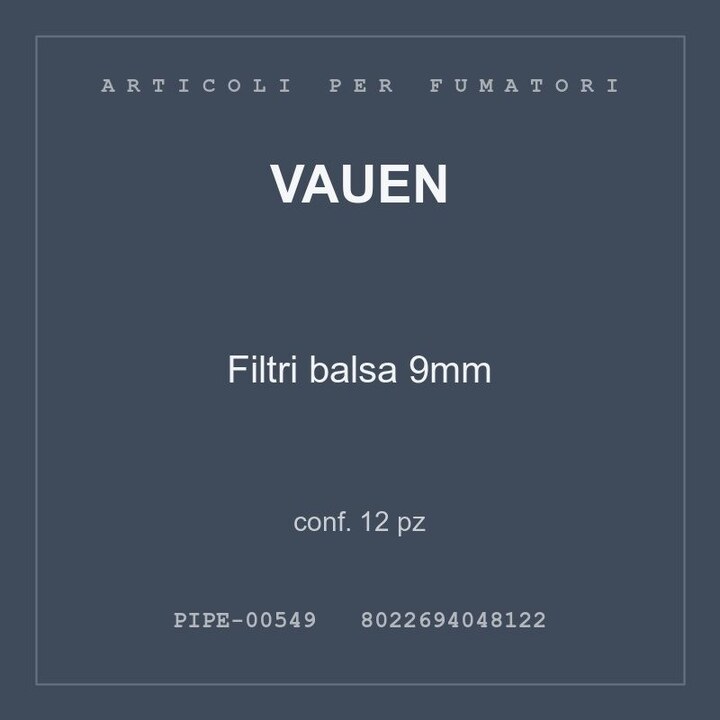 Vauen Filtri balsa 9mm — conf. 12 pz