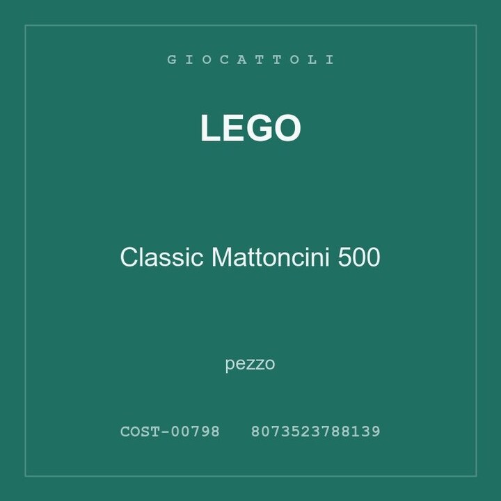 LEGO Classic Mattoncini 500 — pezzo singolo