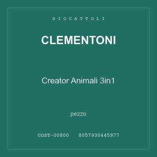 Clementoni Creator Animali 3in1 — conf. 8 pz