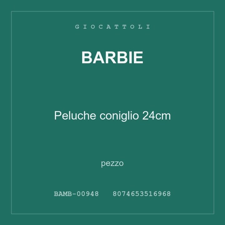 Barbie Peluche coniglio 24cm — conf. 2 pz