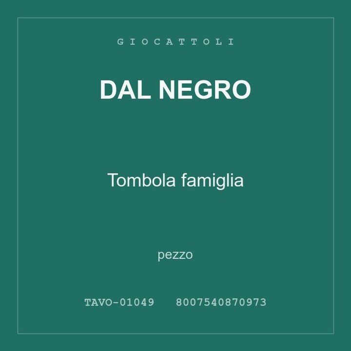 Dal Negro Tombola famiglia — conf. 2 pz