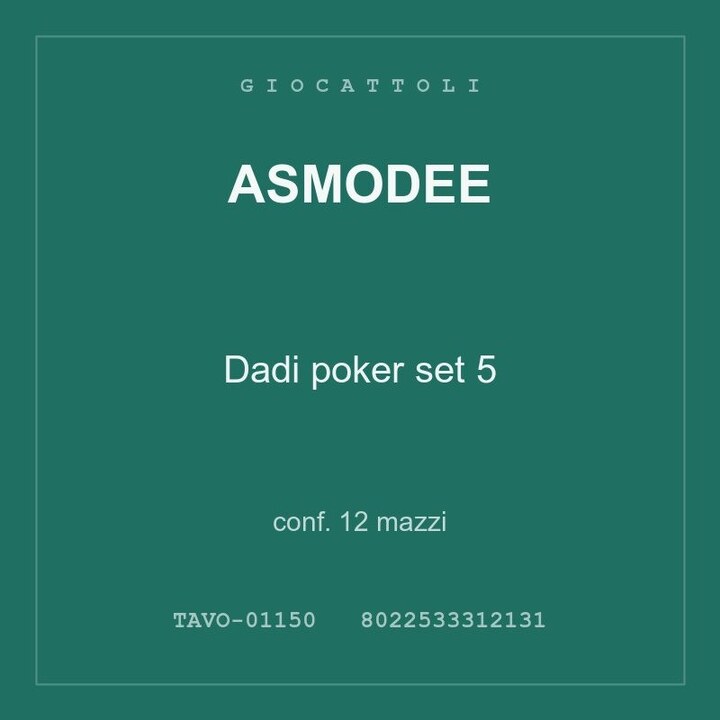 Asmodee Dadi poker set 5 — conf. 6 mazzi