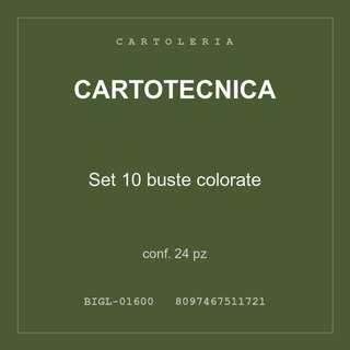 Cartotecnica Set 10 buste colorate — conf. 70 pz