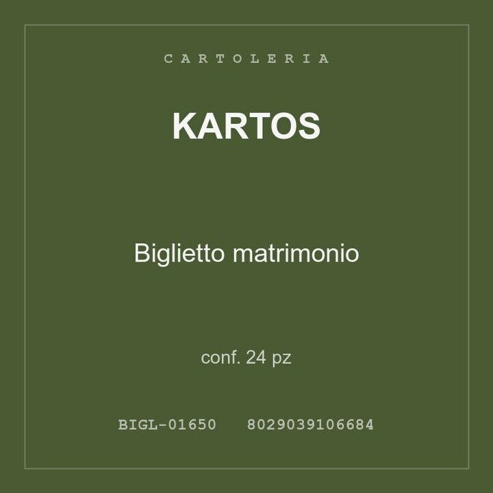 Kartos Biglietto matrimonio — conf. 95 pz