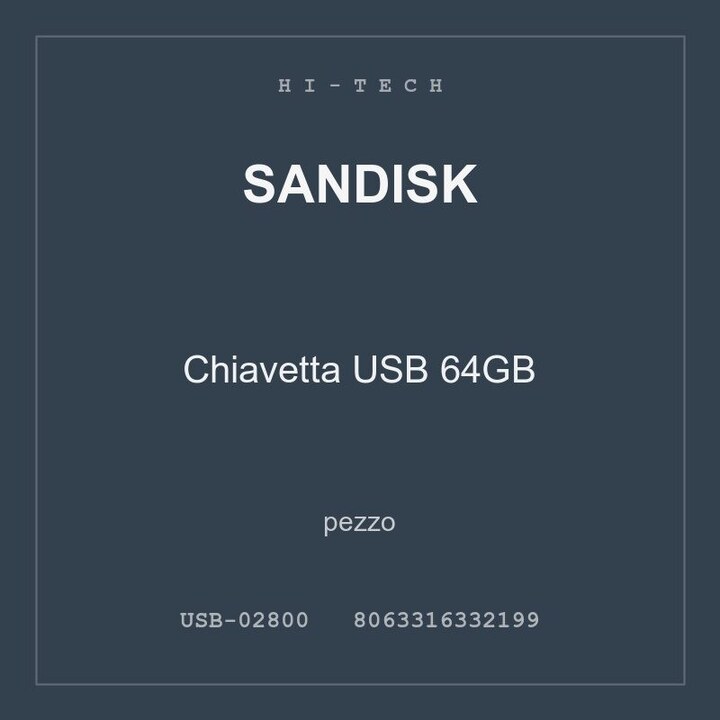 SanDisk Chiavetta USB 64GB — conf. 12 pz