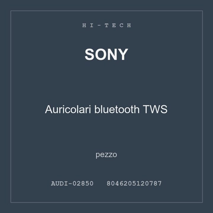 Sony Auricolari bluetooth TWS — conf. 3 pz