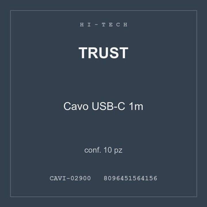 Trust Cavo USB-C 1m — conf. 5 pz