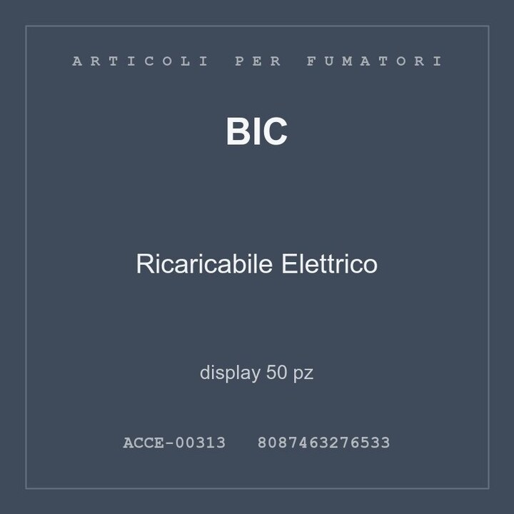 BIC Ricaricabile Elettrico — display 50 pz