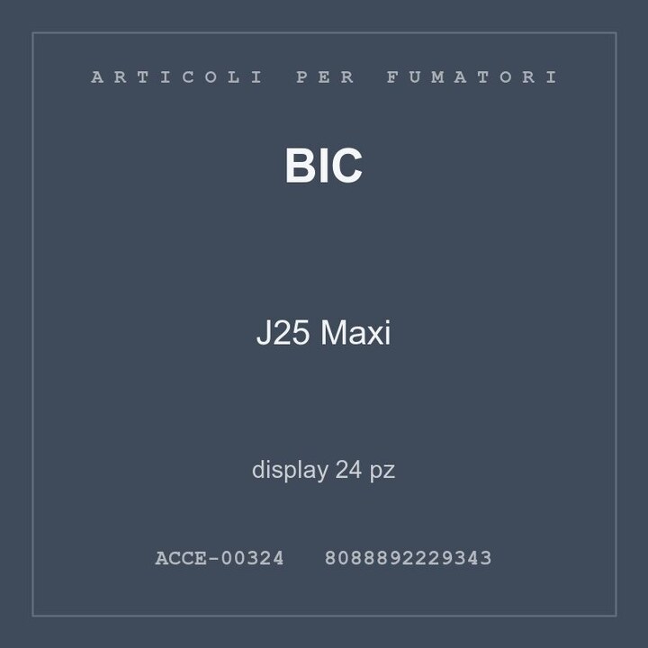 BIC J25 Maxi — display 24 pz