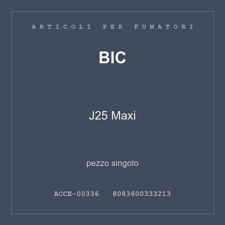 BIC J25 Maxi — pezzo singolo