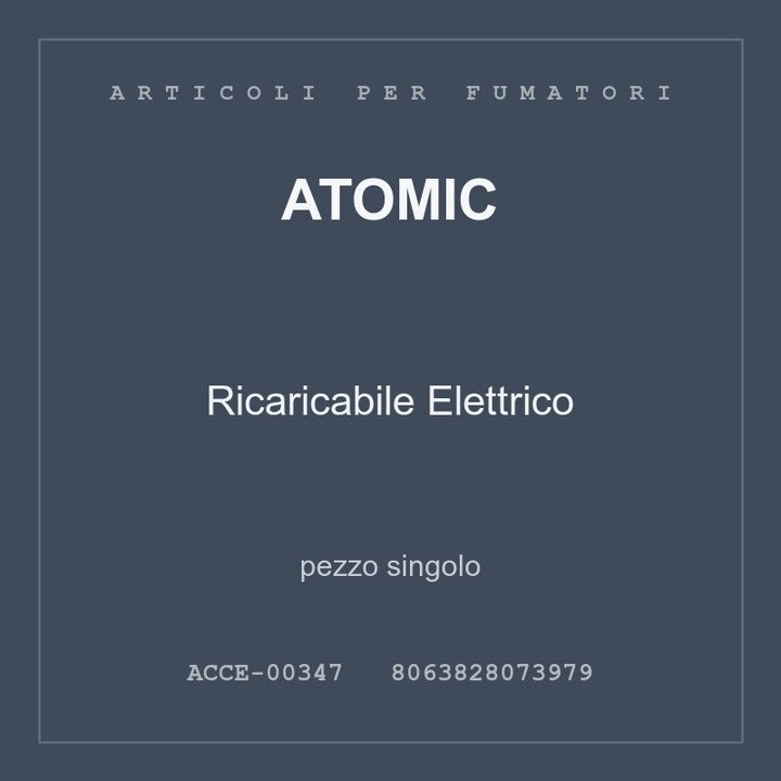 Atomic Ricaricabile Elettrico — pezzo singolo