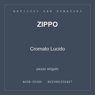 Zippo Cromato Lucido — pezzo singolo