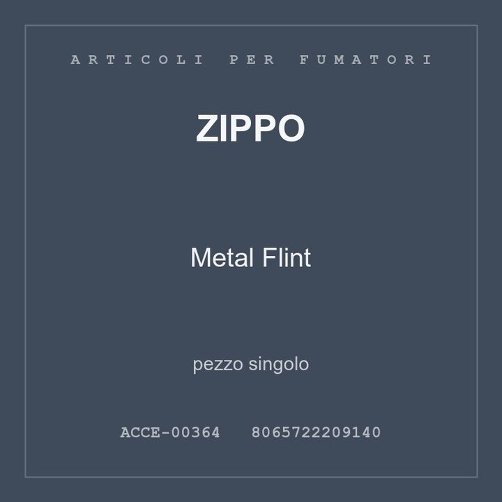 Zippo Metal Flint — conf. 2 pz
