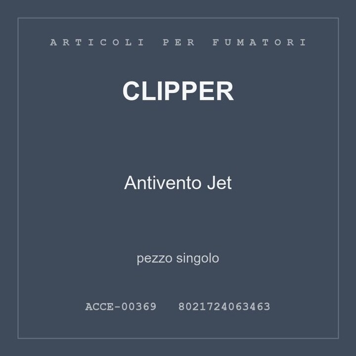 Clipper Antivento Jet — pezzo singolo