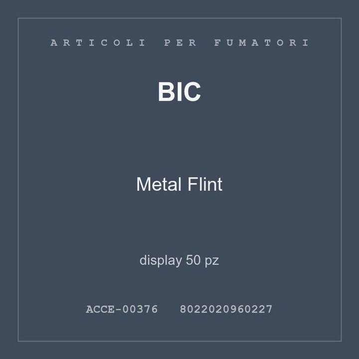 BIC Metal Flint — display 50 pz
