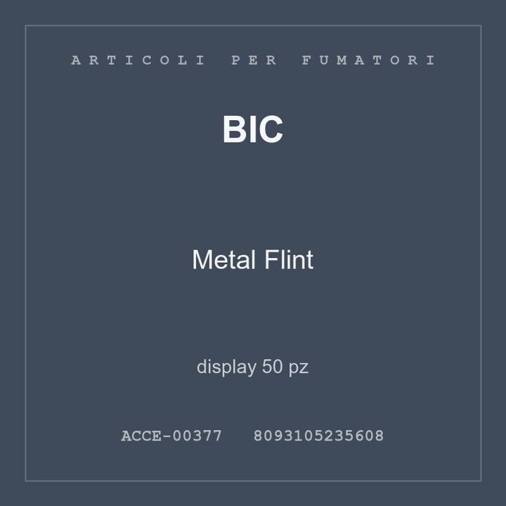 BIC Metal Flint — display 25 pz