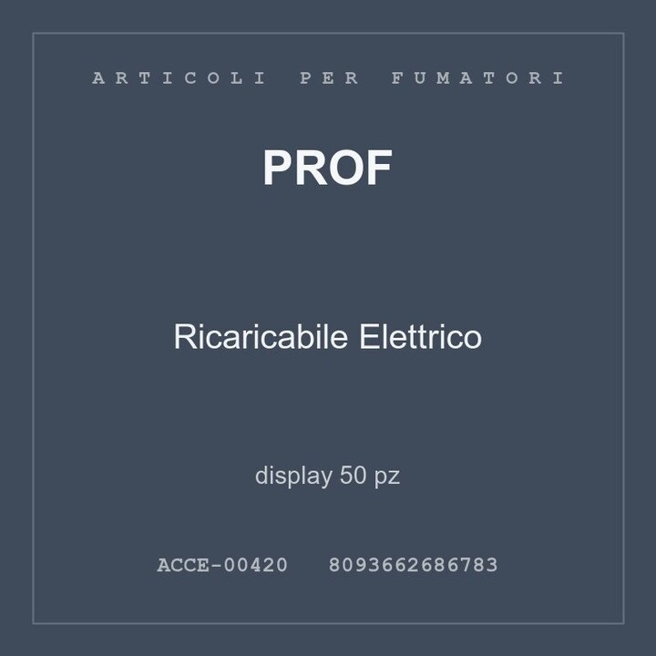 Prof Ricaricabile Elettrico — display 50 pz