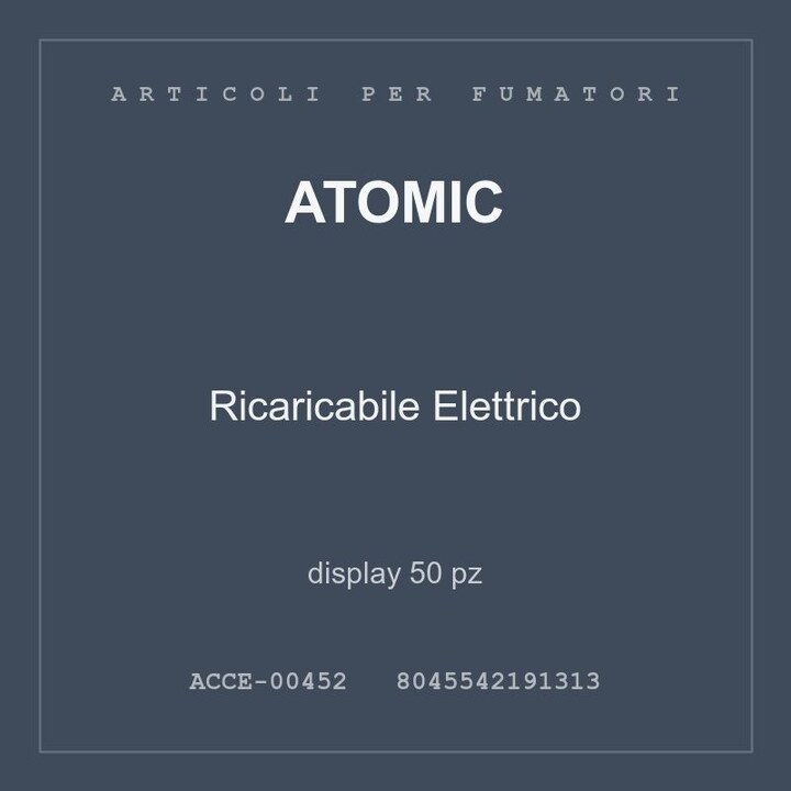 Atomic Ricaricabile Elettrico — display 25 pz