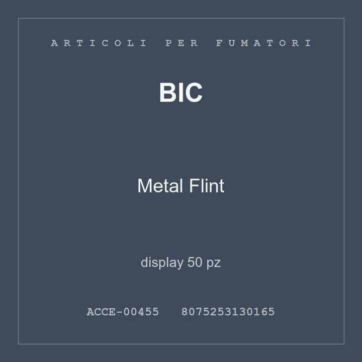 BIC Metal Flint — display 100 pz