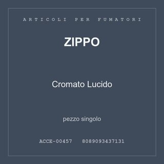 Zippo Cromato Lucido — conf. 2 pz