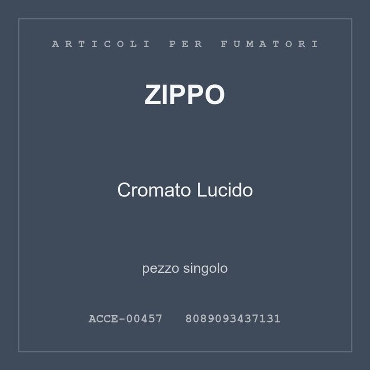 Zippo Cromato Lucido — conf. 2 pz