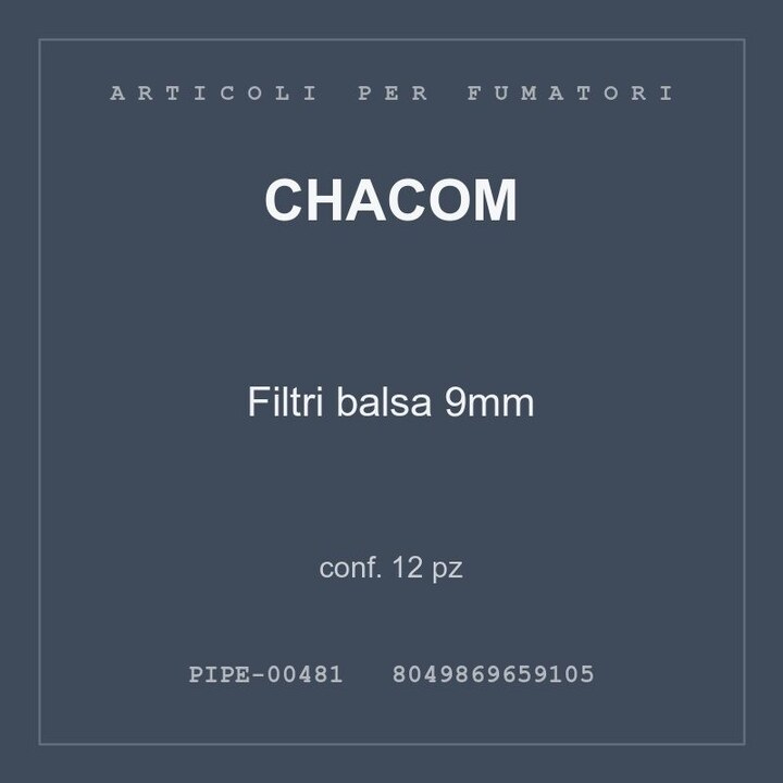 Chacom Filtri balsa 9mm — conf. 12 pz
