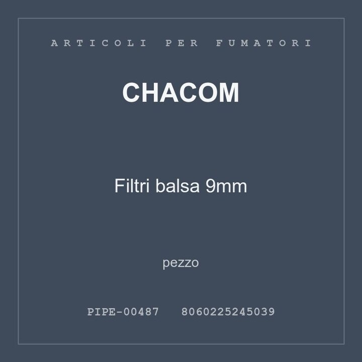 Chacom Filtri balsa 9mm — pezzo