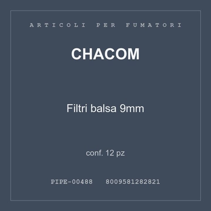Chacom Filtri balsa 9mm — conf. 6 pz